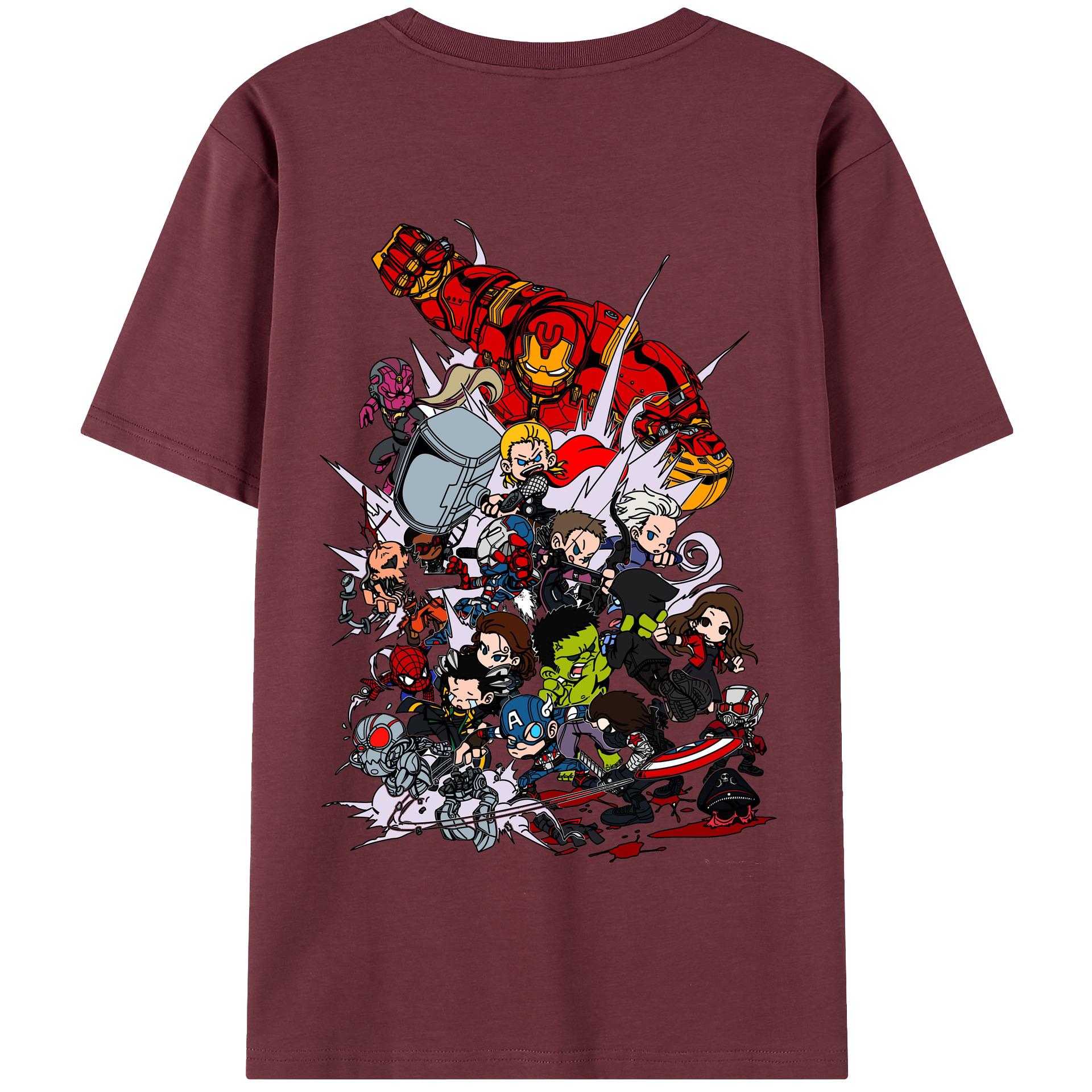 （画像用） アベンジャーズ The Avengers 綿100％半袖Tシャツ（背面プリント）